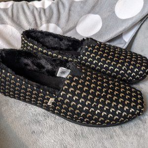 Toms Black Geo Metallic Woven Sz 11